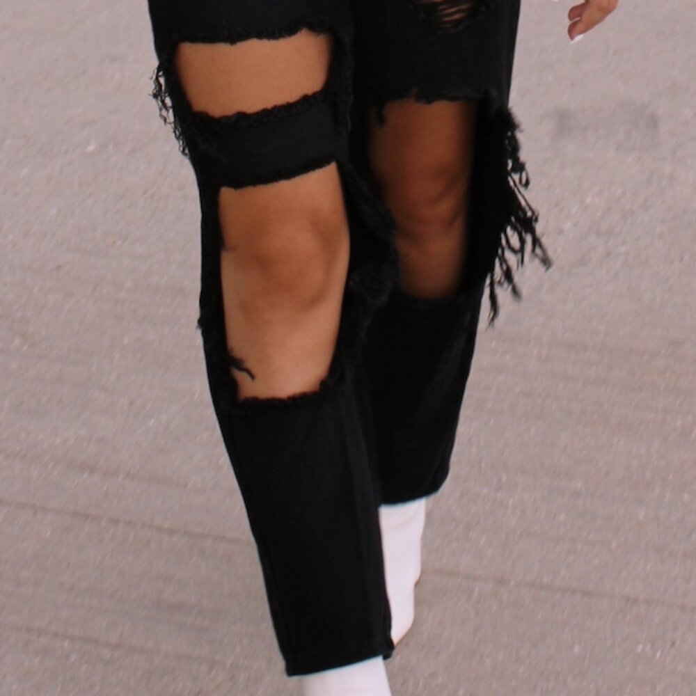 Black Ripped Jeans - Picture 2 of 6